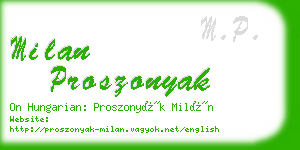 milan proszonyak business card